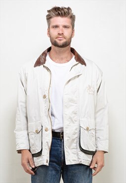 Vintage 90's Men Insulated Jacket in White 