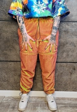 Luminous fleece joggers handmade color changing overalls