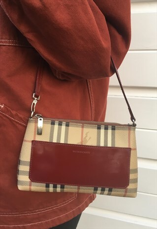 WOMENS BURBERRY HANDBAG BEIGE PATTERNED NOVA CHECK BAG