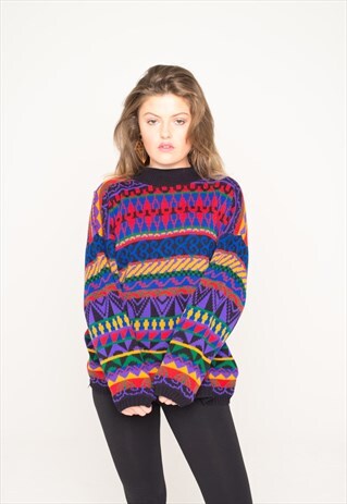 ABSTRACT PATTERNED VINTAGE JUMPER