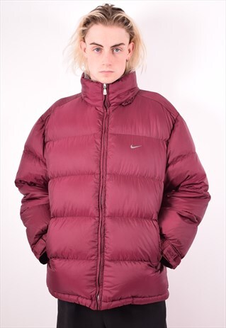 NIKE MENS VINTAGE PADDED JACKET MEDIUM MAROON 90S