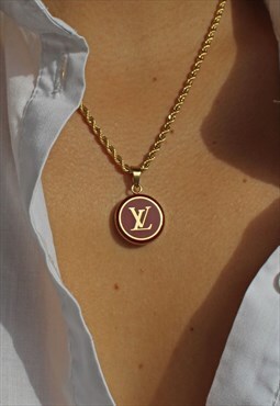 Authentic Louis Vuitton Red Pendant- Reworked Necklac