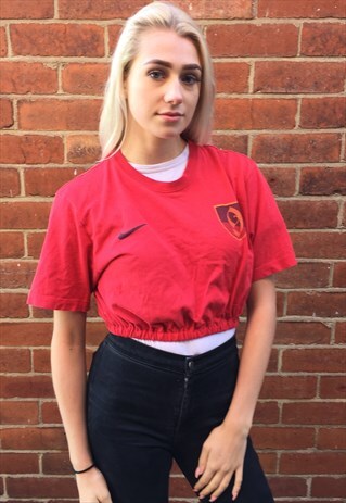 VINTAGE NIKE CROPPED SPORTS GYM T-SHIRT TOP
