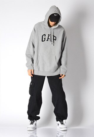 VINTAGE GREY Y2K GAP HOODIE