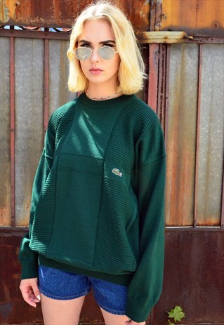 LACOSTE 80S VINTAGE GREEN JUMPER