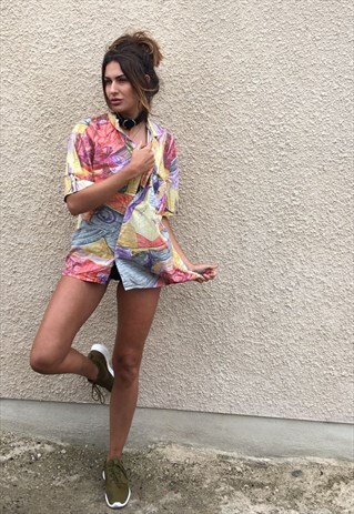 PATTERNED OVERSIZED RETRO VINTAGE UNISEX FESTIVAL SHIRT