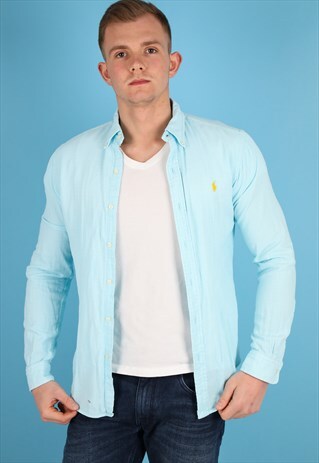VINTAGE POLO RALPH LAUREN SHIRT IN BLUE NS171