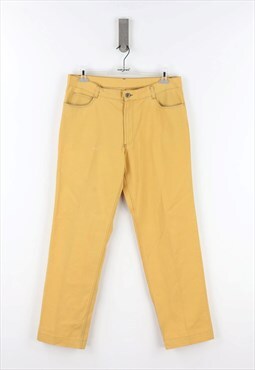 Fay Regular Fit Low Waist Trousers in Yellow - 50