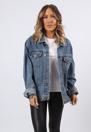 DENIM JACKET BASIC SERIES OVERSIZED FITTED UK 16 (98CB)