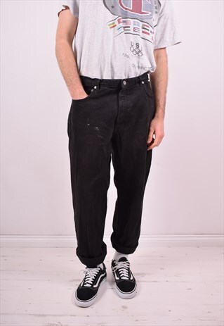 CALVIN KLEIN MENS VINTAGE JEANS W36 L30 BLACK 90'S