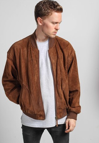 VINTAGE OVERSIZED SUEDE BOMBER JACKET