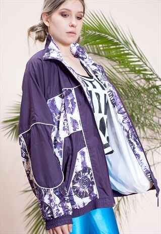 VINTAGE EARLY 90S COLOURFUL OVERSIZED TRACKSUIT JACKET