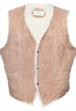 Vintage Beyond Retro Shearling lined Brown Waistcoat - XL