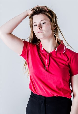 VINTAGE 90S CHAMPION POLO SHIRT IN PINK