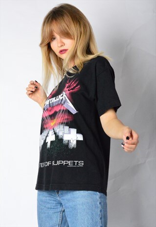 VINTAGE 90S BLACK METALLICA BAND T-SHIRT