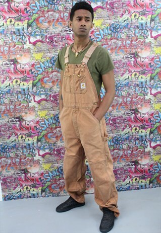 CARHARTT VINTAGE UNISEX DENIM DUNGAREES 90S OVERALLS BAGGY.