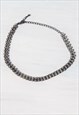 Deadstock black strassy chain choker with glass crystals.