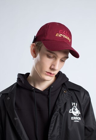 "CALL 24HRS" CAP - BURGUNDY