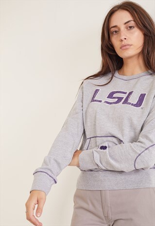 VINTAGE IZOD LSU SWEATSHIRT GREY