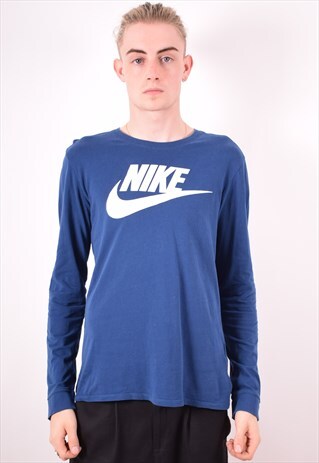 NIKE MENS VINTAGE TOP LONG SLEEVE MEDIUM BLUE 90S