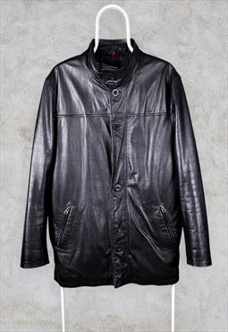 Vintage Ashwood Black Leather Jacket Genuine Real Medium 