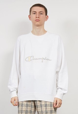 VINTAGE 80'S CHAMPION WHITE SWEATSHIRT