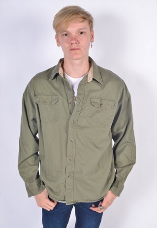VINTAGE WRANGLER MENS SHIRT GREEN