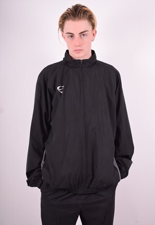 NIKE MENS VINTAGE TRACKSUIT TOP JACKET XXL BLACK 90'S