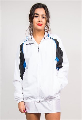 90'S VINTAGE WHITE UMBRO TRACKSUIT JACKET