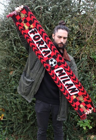 RARE 90S VINTAGE AC MILAN SOCCER FOOTBALL SCARF SERIE A