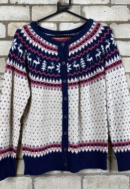 Atmosphere Christmas Print Womans Cardigan Size 12