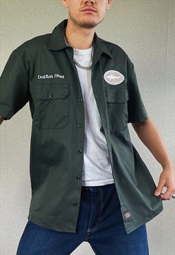 Vintage 90s Dickies Workwear Shirt in Green 