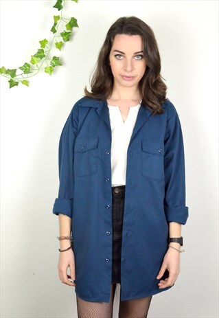 90S VINTAGE BLUE DICKIES WORKWEAR CHORE SHIRT