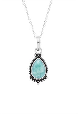 Amazonite stone necklace in 925 sterling silver
