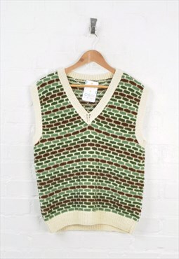 Vintage V-Neck Knitwear Vest Multi Medium