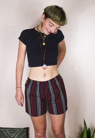 FAIRTRADE BURGUNDY WOVEN SHORTS