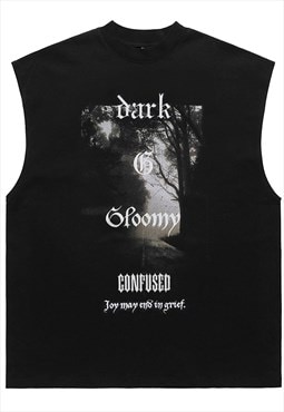 Dark forest sleeveless t-shirt Goth tank top surfer vest 