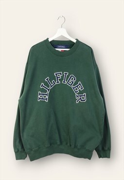 Vintage Tommy Hilfiger Sweatshirt Sp logo in Green L