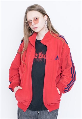VINTAGE RED TRACK RETRO JUMPER