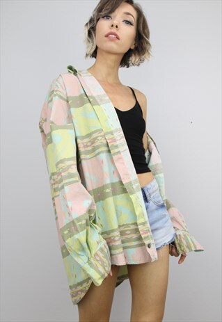 VINTAGE 80S/90S OVERSIZED PATTERNED SHIRT