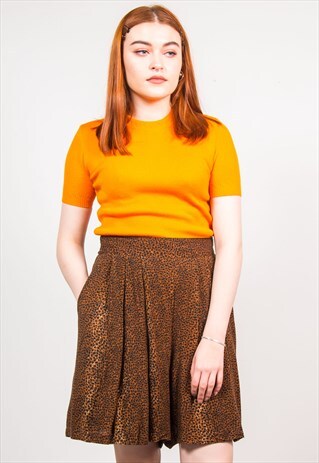 VINTAGE 90'S LEOPARD PRINT HIGH WAIST SHORTS CULOTTES