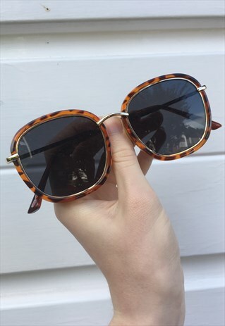 WOMENS VINTAGE STYLE LEOPARD PRINT BUG EYE SUNGLASSES