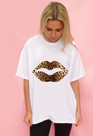 LEOPARD LIP TEE