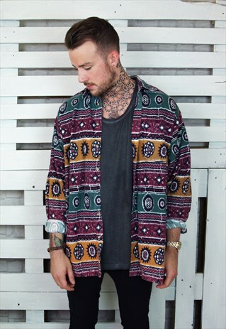 FUNKY NAVAJO PRINT UNISEX FLANNEL LONG SLEEVED SHIRT
