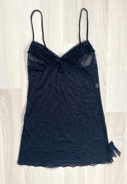 Y2K Black Sheer Mini Dress