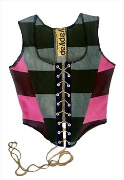 Hand Dyed Striped Corset Top