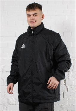 Vintage Adidas Jacket in Black with Spell Out Logo XL