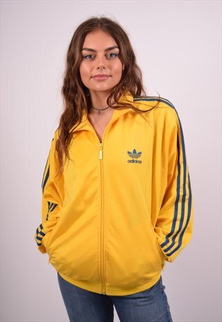 VINTAGE ADIDAS TRACKSUIT TOP JACKET YELLOW