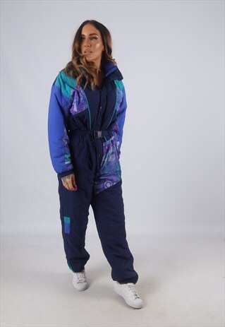 VINTAGE FULL SKI SUIT SNOW SPORTS UK 10 - 12 (K2X)