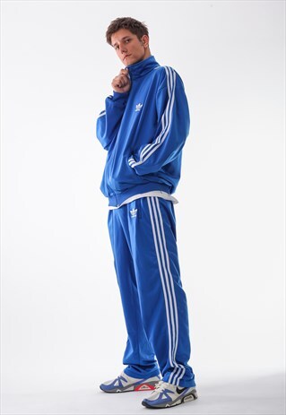 VINTAGE ADIDAS ORIGINALS TRACKSUIT JACKET AND PANTS 90S BLUE